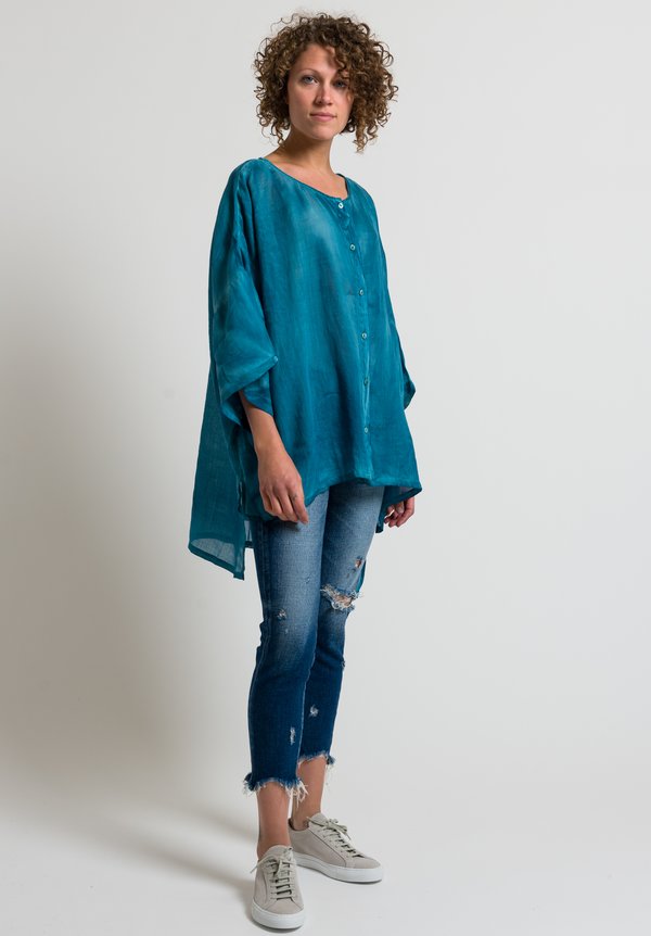 Gilda Midani Linen Super Shirt in Emerald | Santa Fe Dry Goods ...
