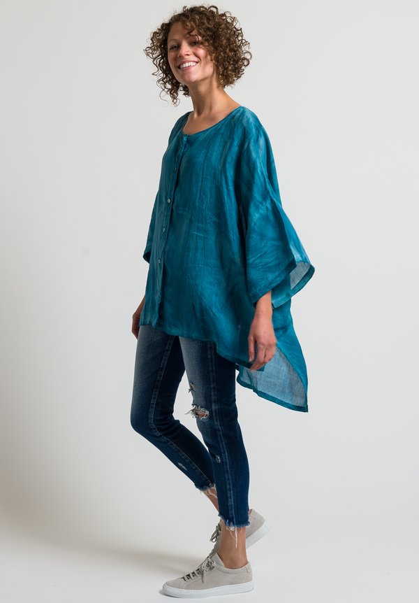 Gilda Midani Linen Super Shirt in Emerald | Santa Fe Dry Goods ...