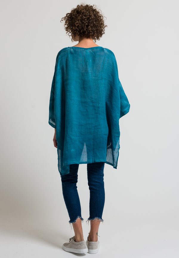 Gilda Midani Linen Super Shirt in Emerald