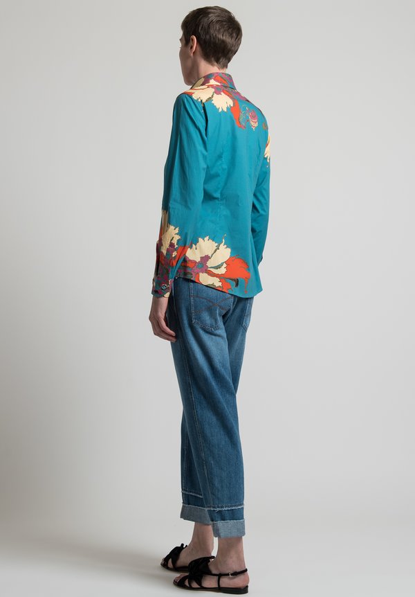 Etro Floral Shirt in Light Blue	