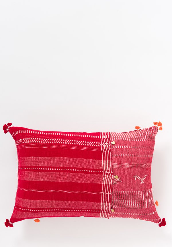 Handmade Organic Cotton Lumbar Pillow in Mutwa 12