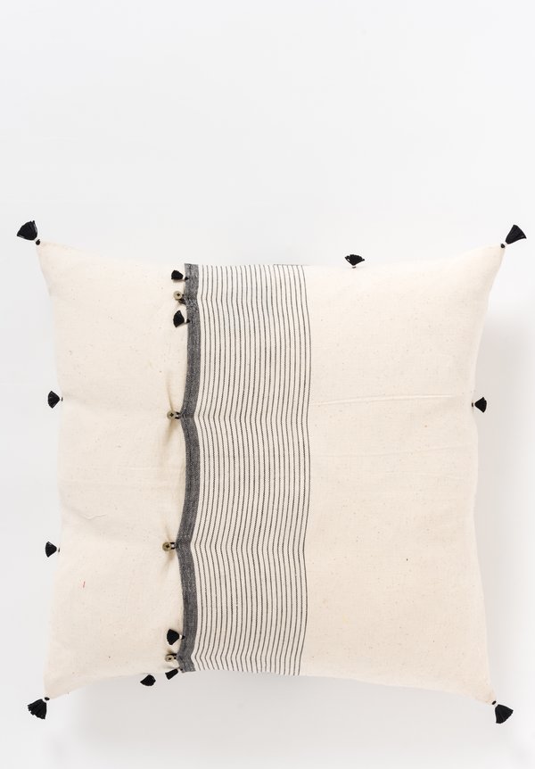 Handmade Cotton Khadi Square Pillow in Rebari 01