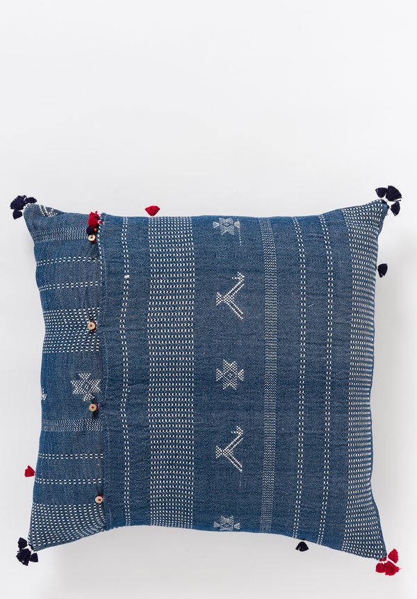 Handmade Cotton Square Pillow in Nila 28