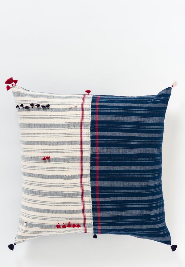 Handmade Cotton Square Pillow in Nila 32