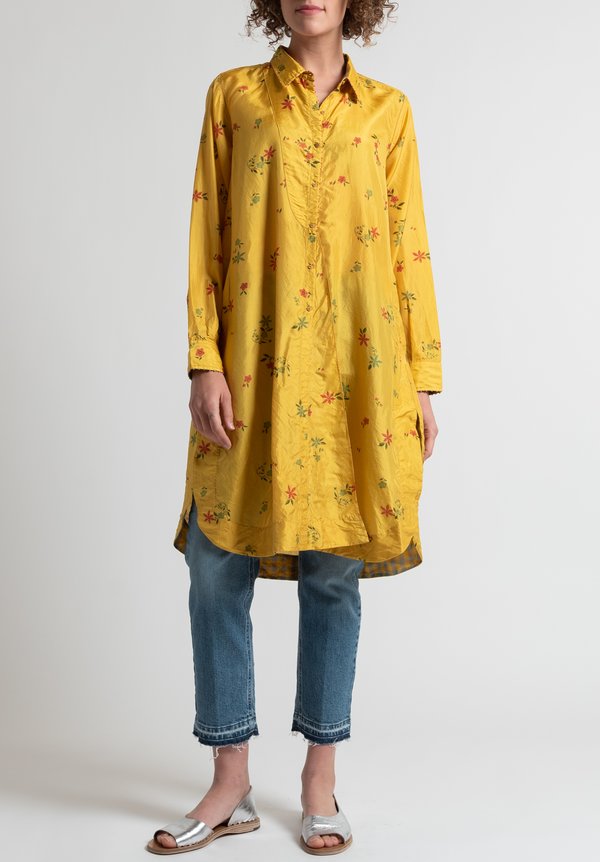 Péro Floral Button-Down Tunic in Yellow | Santa Fe Dry Goods . Workshop ...