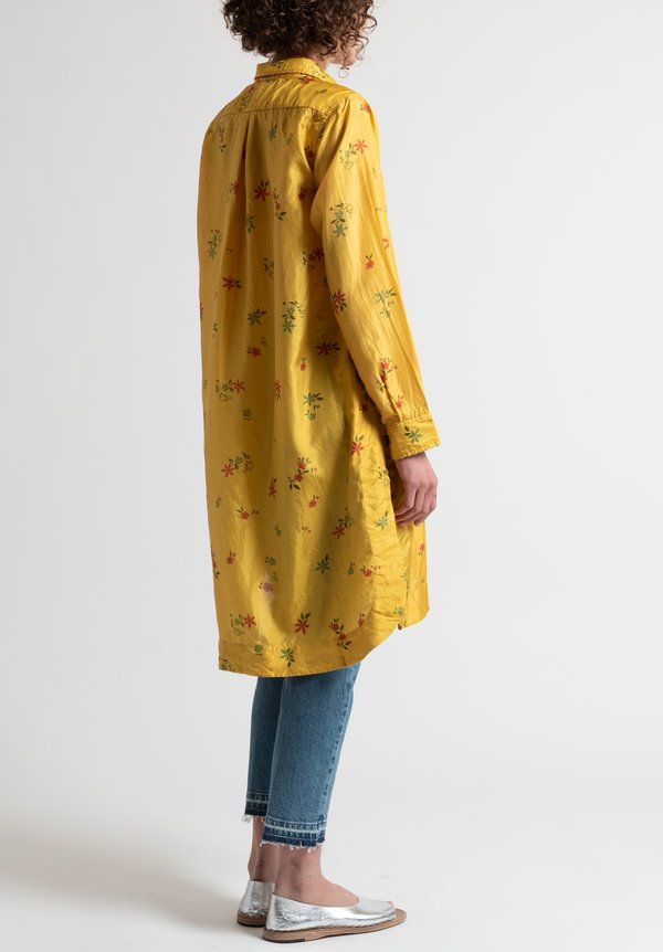 Péro Floral Button-Down Tunic in Yellow	