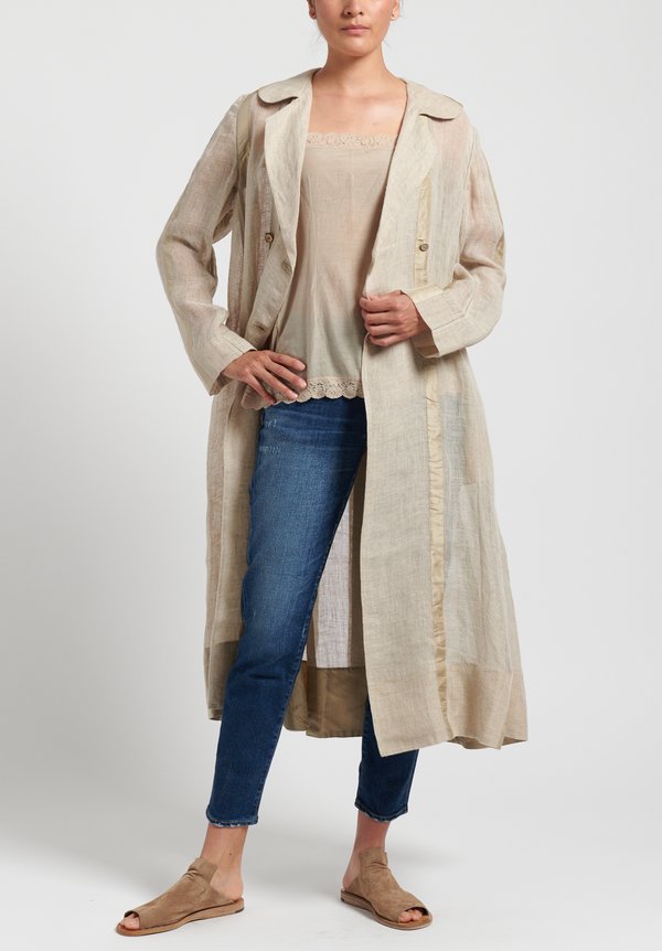 Péro Long Unlined Double Breasted Jacket in Cream | Santa Fe Dry Goods ...