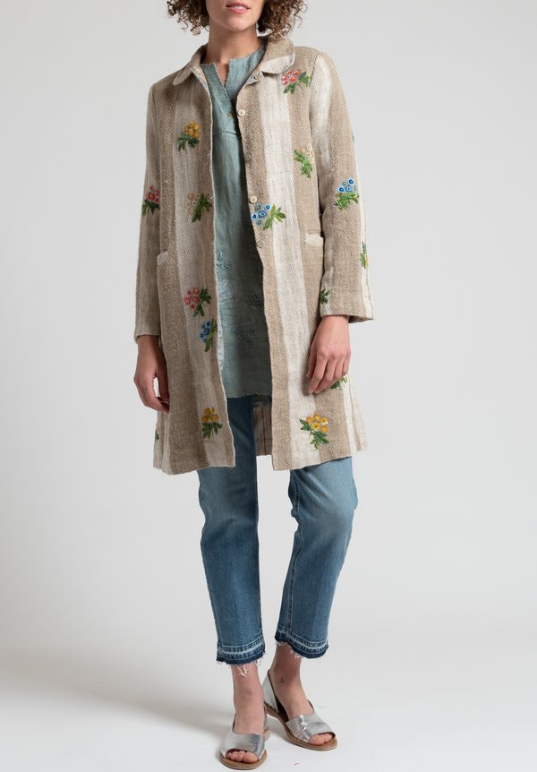 Péro Long Sequin Floral Jacket in Natural | Santa Fe Dry Goods ...