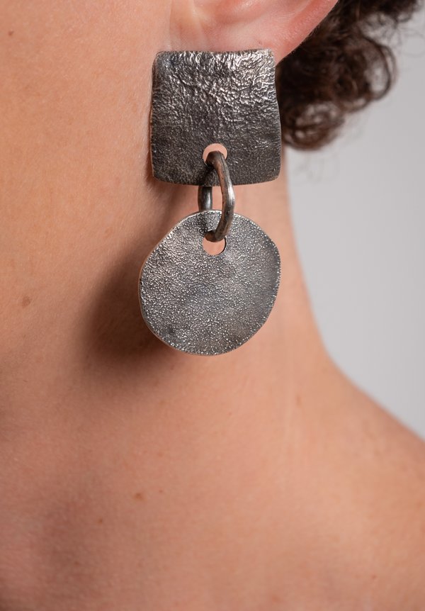 Holly Masterson Hand-Formed Reversed Circle & Square Earrings