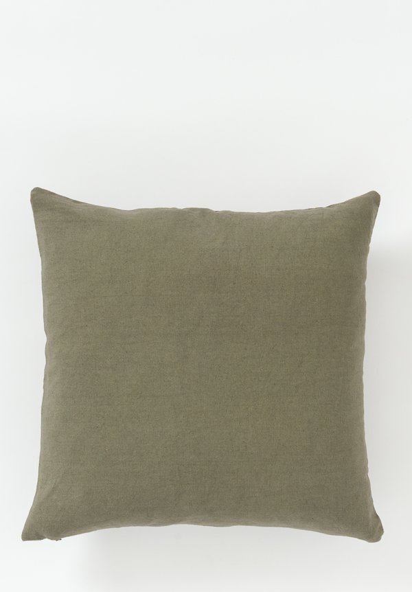 Neeru Kumar Linen / Silk Square Pillow in Brown Stripe	
