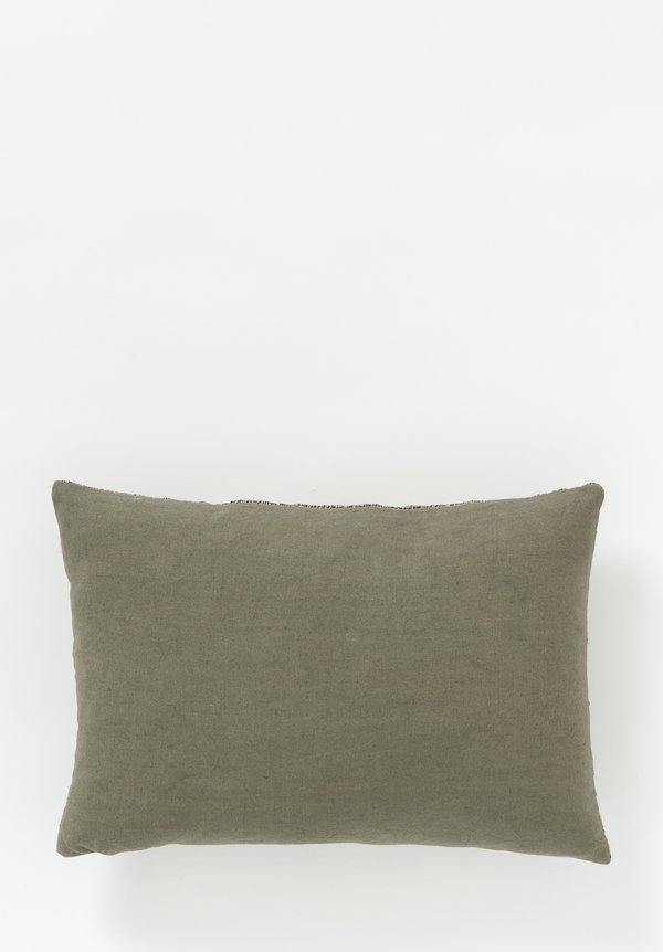 Neeru Kumar Linen / Silk Lumbar Pillow in Olive