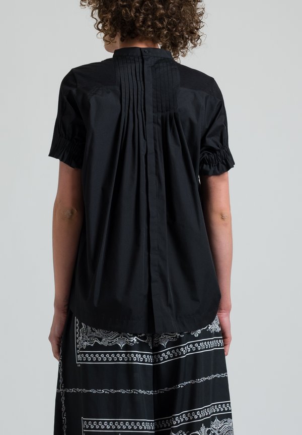 Sacai Pleated Back T-Shirt in Black	