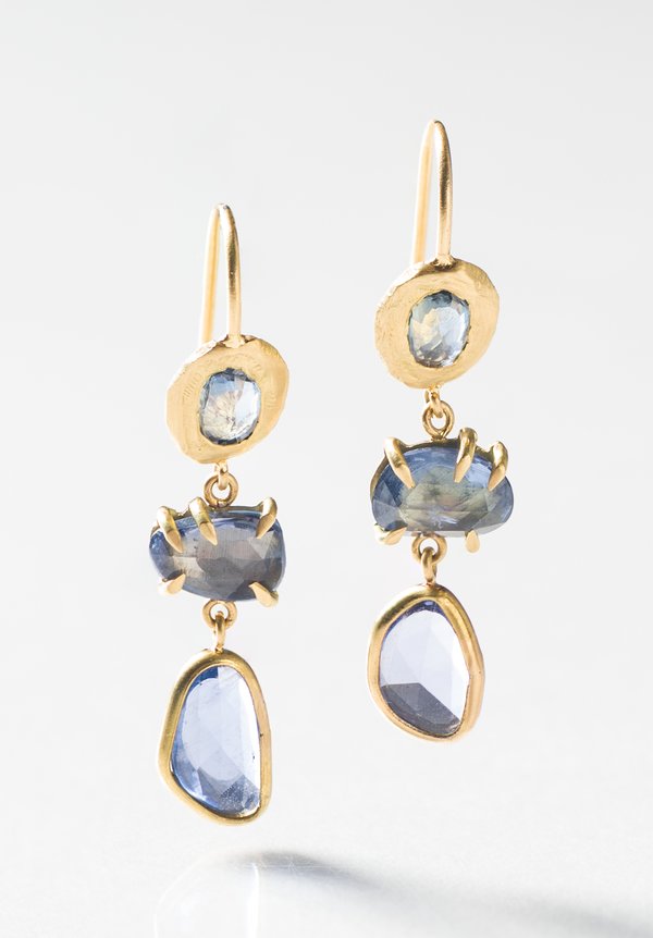 Page Sargisson 18K, Blue Sapphire Drop Earrings	