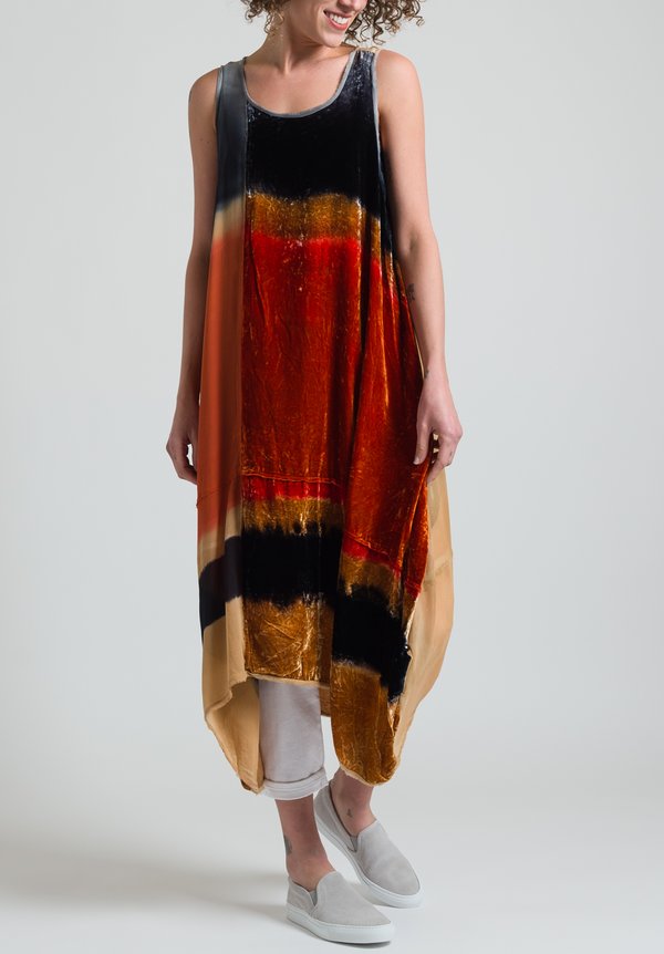 Gilda Midani Silk & Velvet Dress in Solar | Santa Fe Dry Goods ...