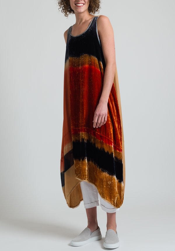 Gilda Midani Silk & Velvet Dress in Solar	