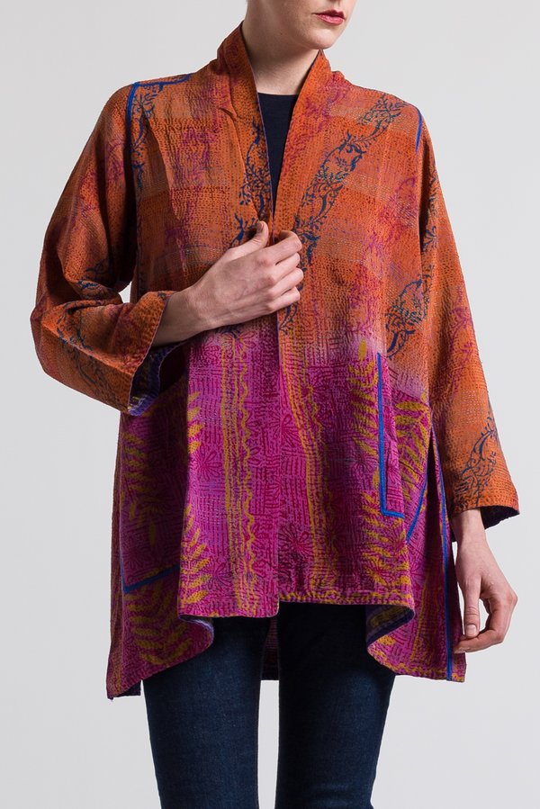 Mieko Mintz 2-Layer Georgette Jacket in Terracotta/ Purple | Santa Fe ...
