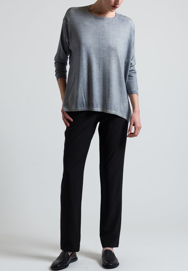 Avant Toi Printed Crepe Back Sweater in Marmo	