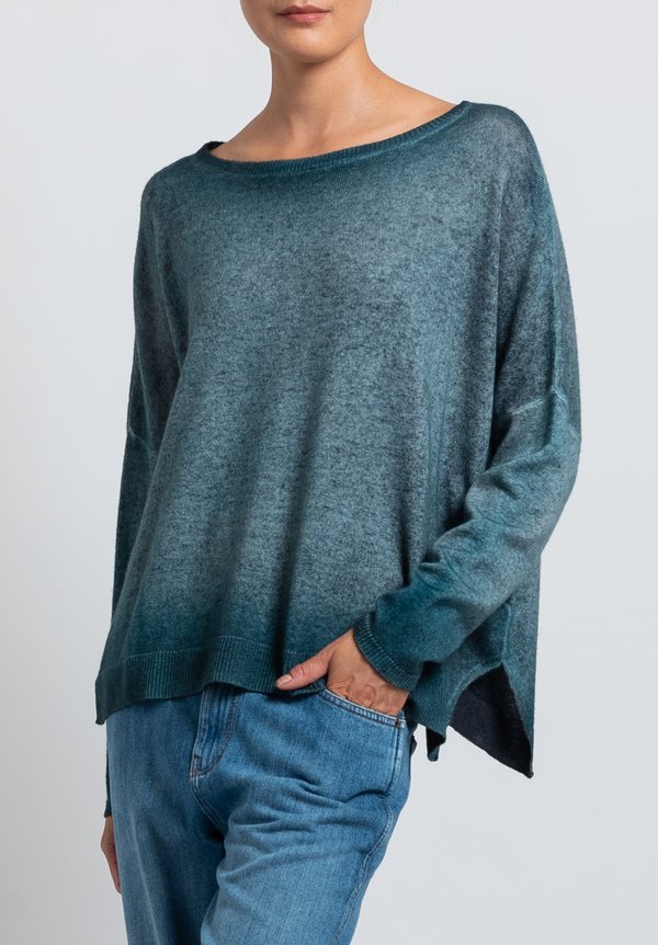 Avant Toi Relaxed Lightweight Sweater in Green	