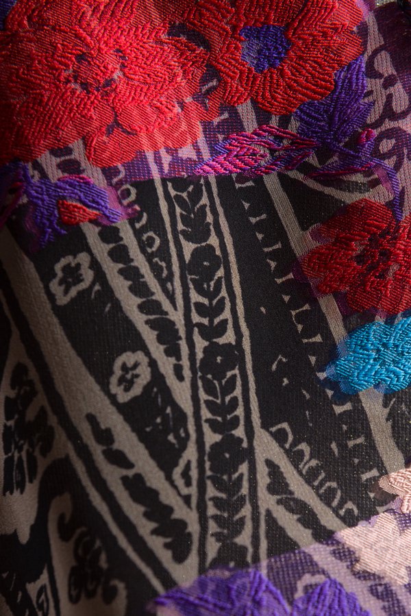 Etro Sheer Paisley Embroidered Floral Scarf	