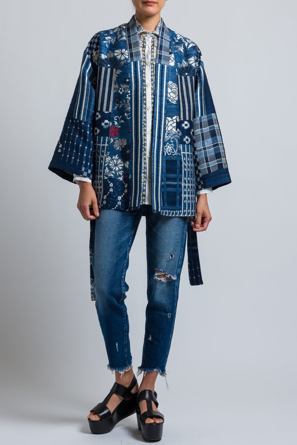 Etro Paisley Printed Button-Down Shirt in White/ Blue	