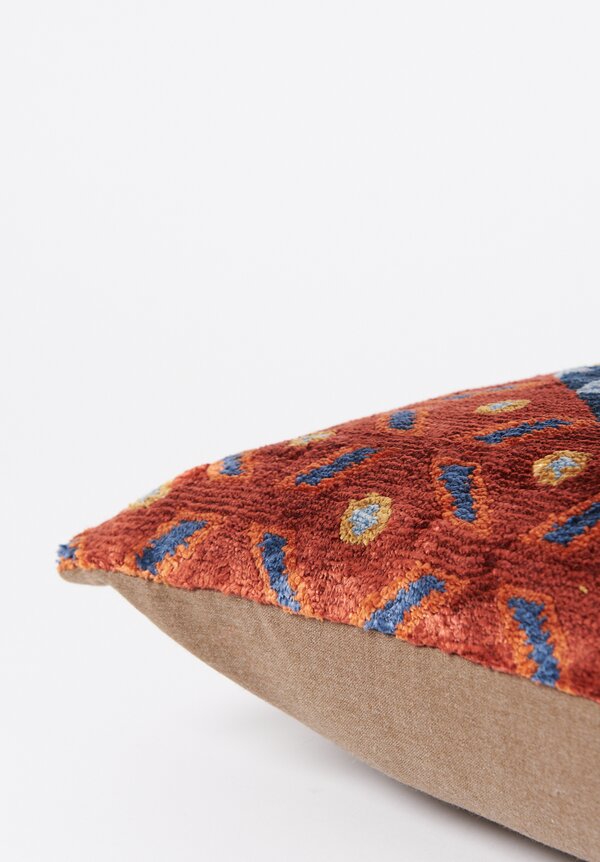 Tibet Home Hand Knotted & Woven Square Pillow in Rainbow Khorlo	