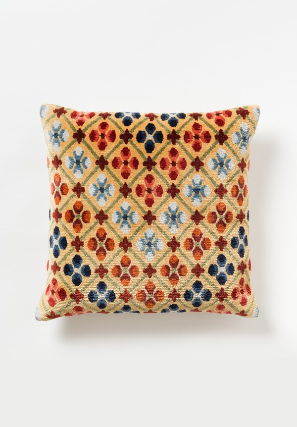 Tibet Home Hand Knotted & Woven Square Pillow in Linga Butter