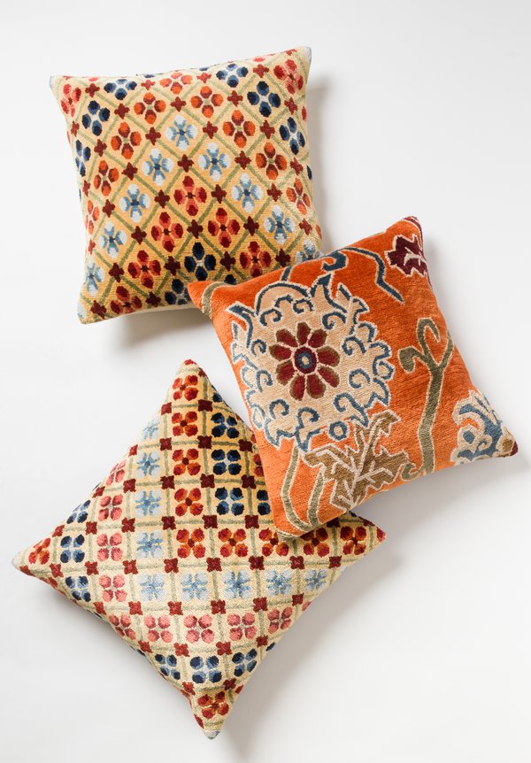 Tibet Hand Knotted & Woven Square Pillow in Linga