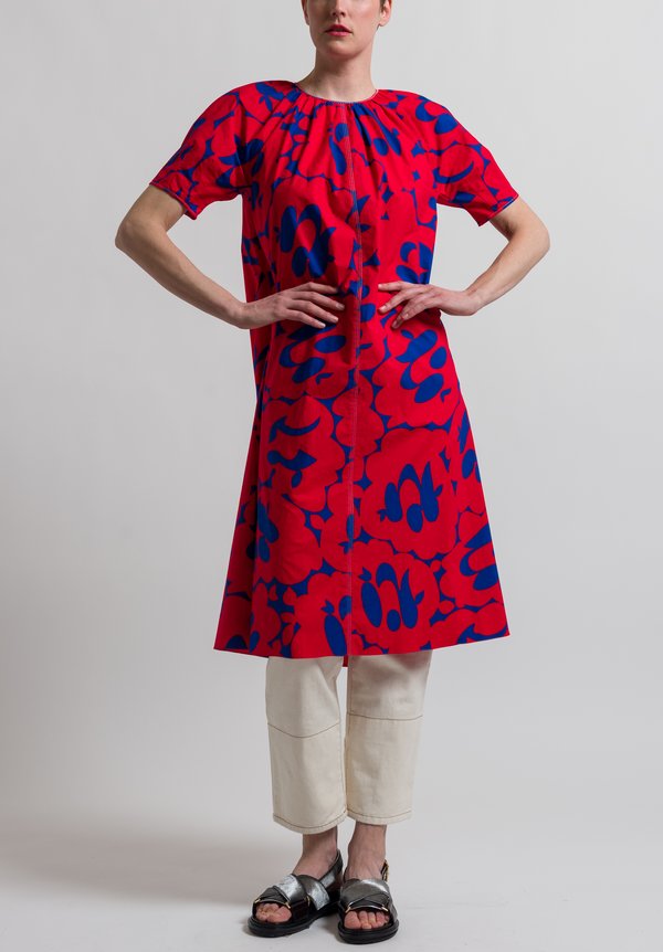 Marni Belou Print Dress in Red Santa Fe Dry Goods Workshop Wild Life