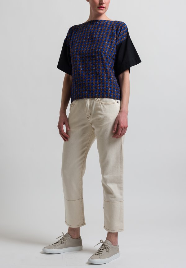 Marni Shell Printed T-Shirt in Black/ Raisin	