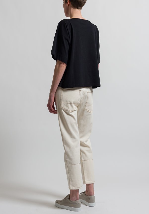 Marni Shell Printed T-Shirt in Black/ Raisin	