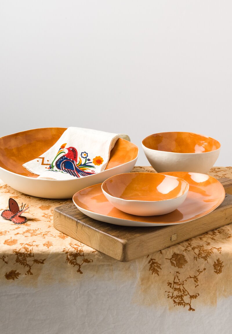 Bertozzi Large Porcelain Serving Bowl in Orange	