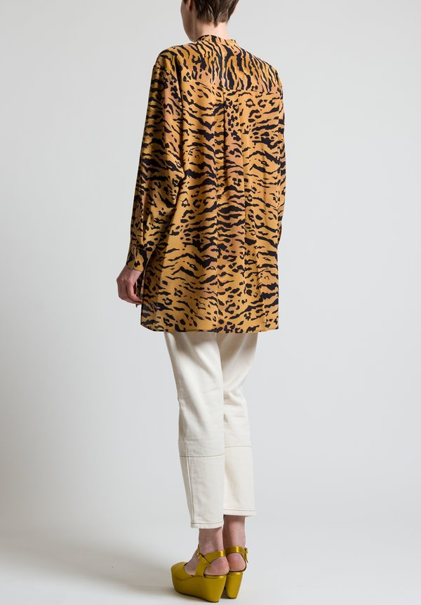 Etro Oversized Tiger Print Shirt in Orange  Tiger print, Printed pattern  shirts, Shirt pattern