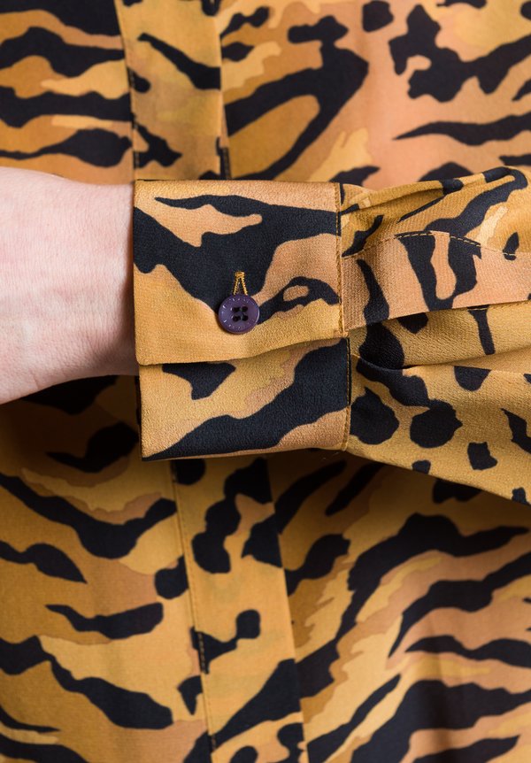 Etro Oversized Tiger Print Shirt in Orange