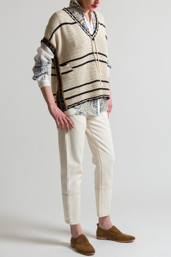 Etro Loose Knit Top in Ivory