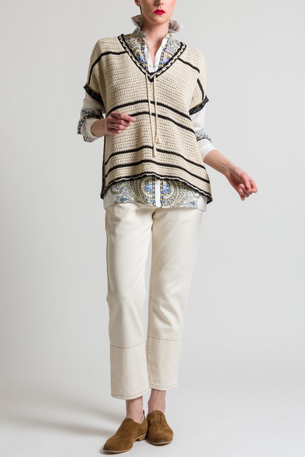 Etro Loose Knit Top in Ivory