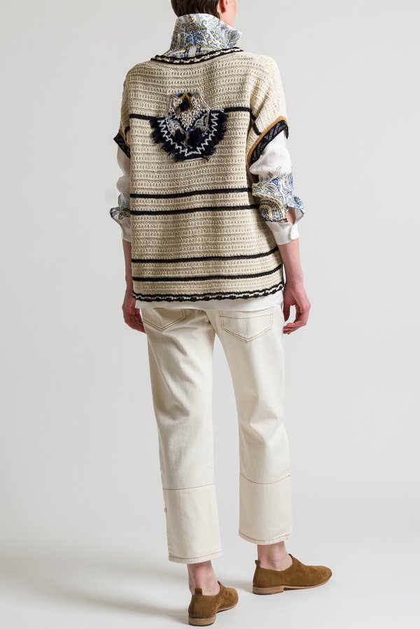 Etro Loose Knit Top in Ivory