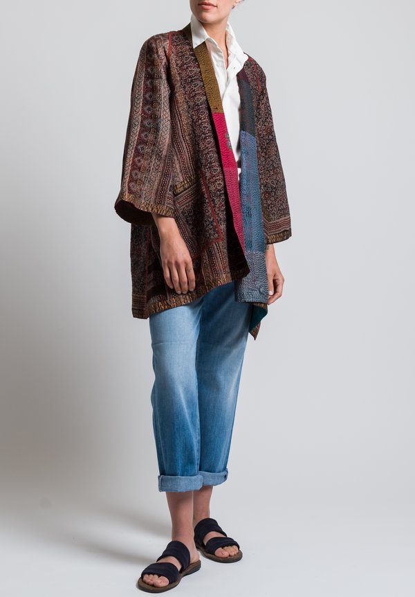 Mieko Mintz 2-Layer Ombre Patch Jacket in Chestnut/ Purple | Santa Fe ...