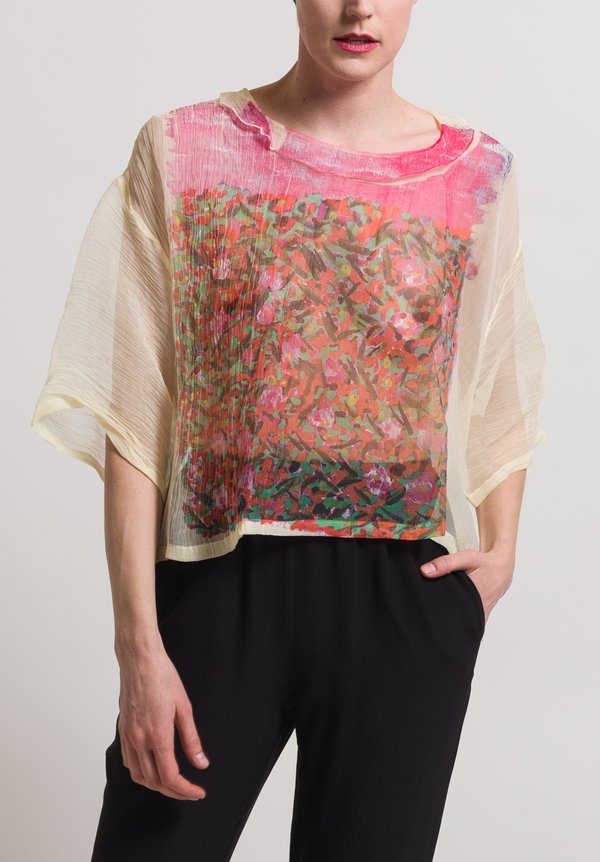 Anntian Breeze Top in Pink Flowers	