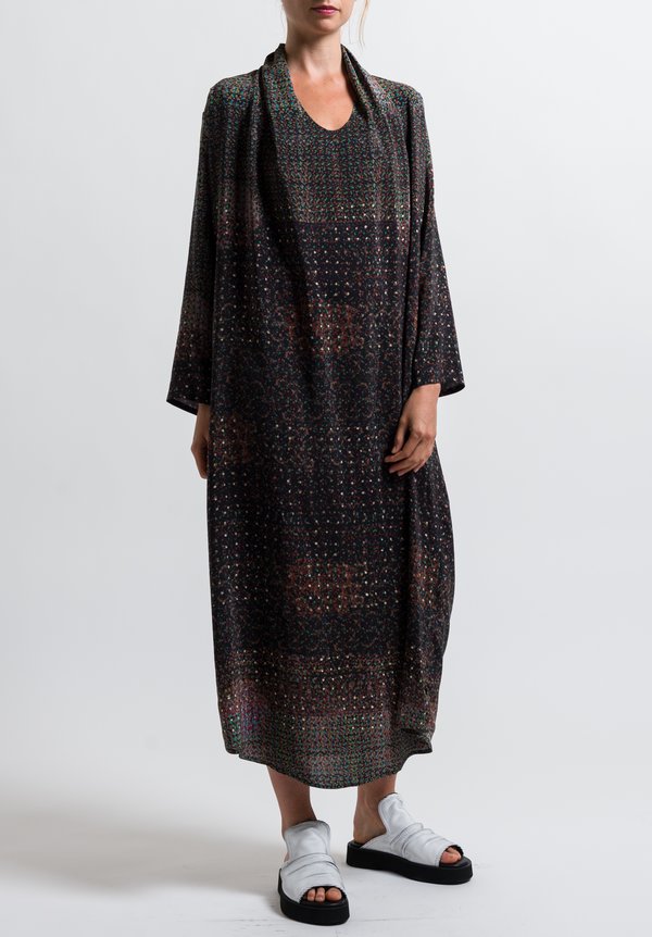 Anntian Shawl Dress in Print Q	