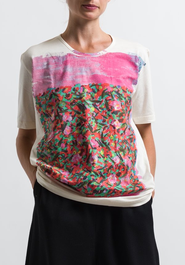 Anntian Printed T-Shirt in Pink Flowers	