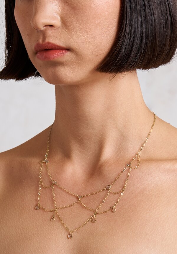 Pippa Small 18K, Diamond Dew Drop Necklace	