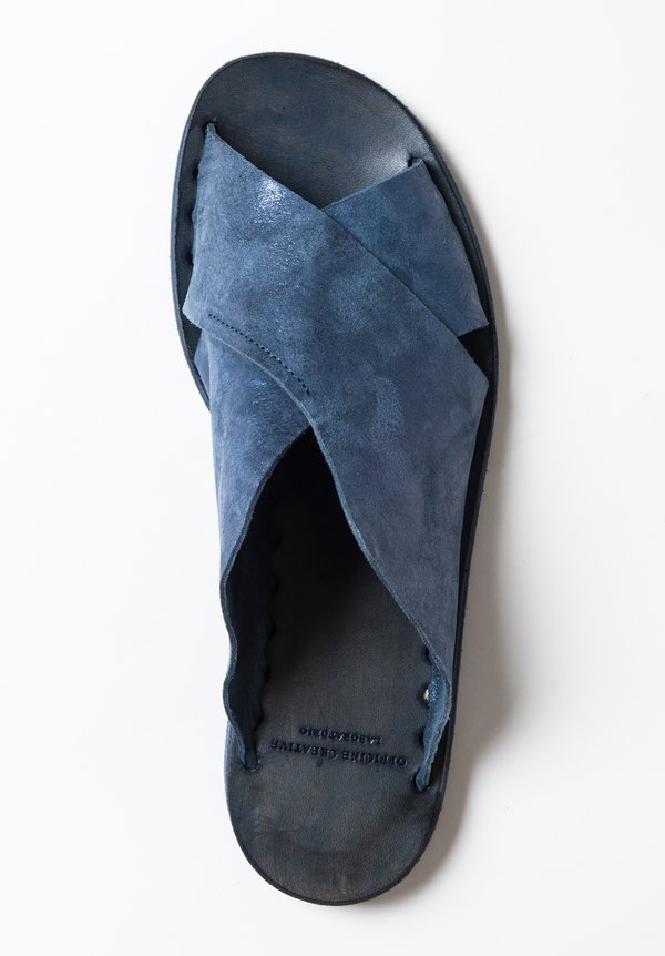 Officine Creative Metallic Itaca Max Slip-On Sandals in Blu	