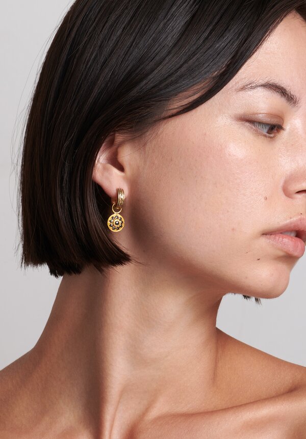 Karen Melfi 22K, Black Diamond Earring Drops