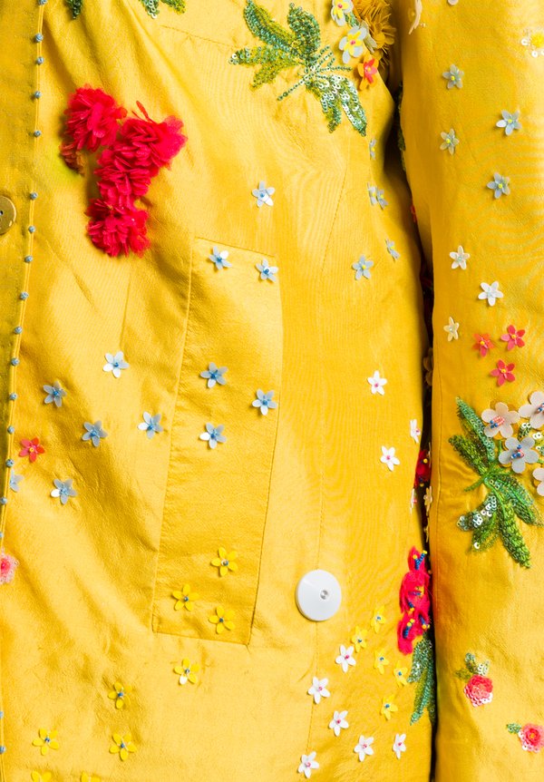 Péro Embellished Sequin Jacket in Yellow	