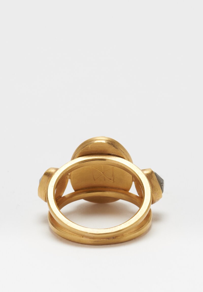 Karen Melfi 22K, 3-Stone Diamond Ring	