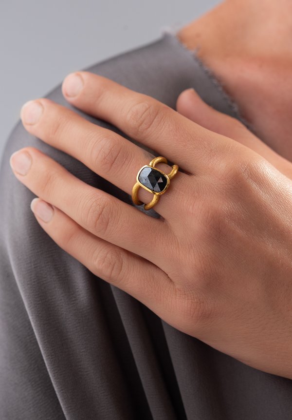 Karen Melfi 22K, Black Diamond Ring	
