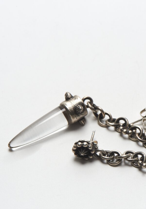 Miranda Hicks Rock Crystal Bullet Pendulum Earrings	