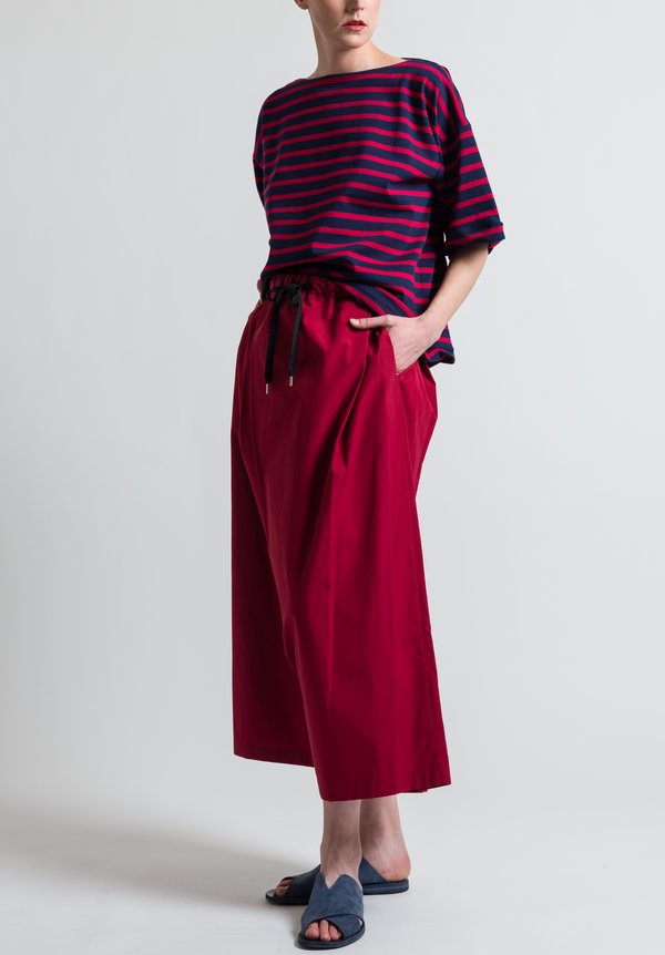 Marni Oversized Stripe Jersey T-Shirt in Navy / Red	