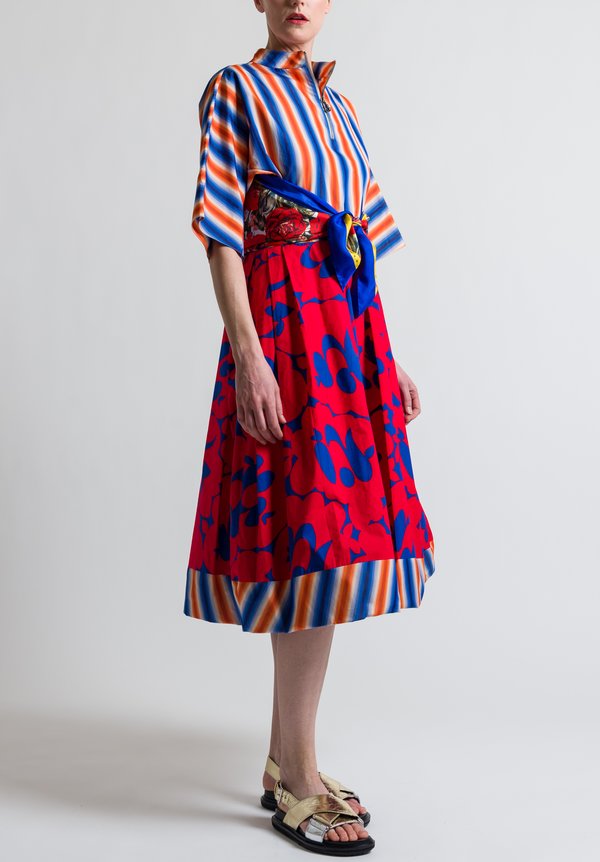 Marni Stripe & Floral Print Dress in Multicolor	