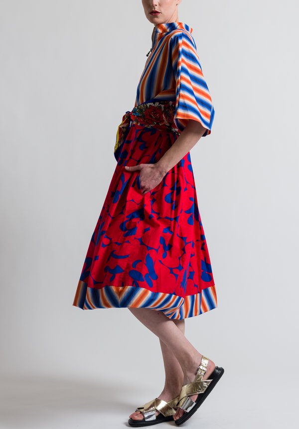 Marni Stripe & Floral Print Dress in Multicolor	